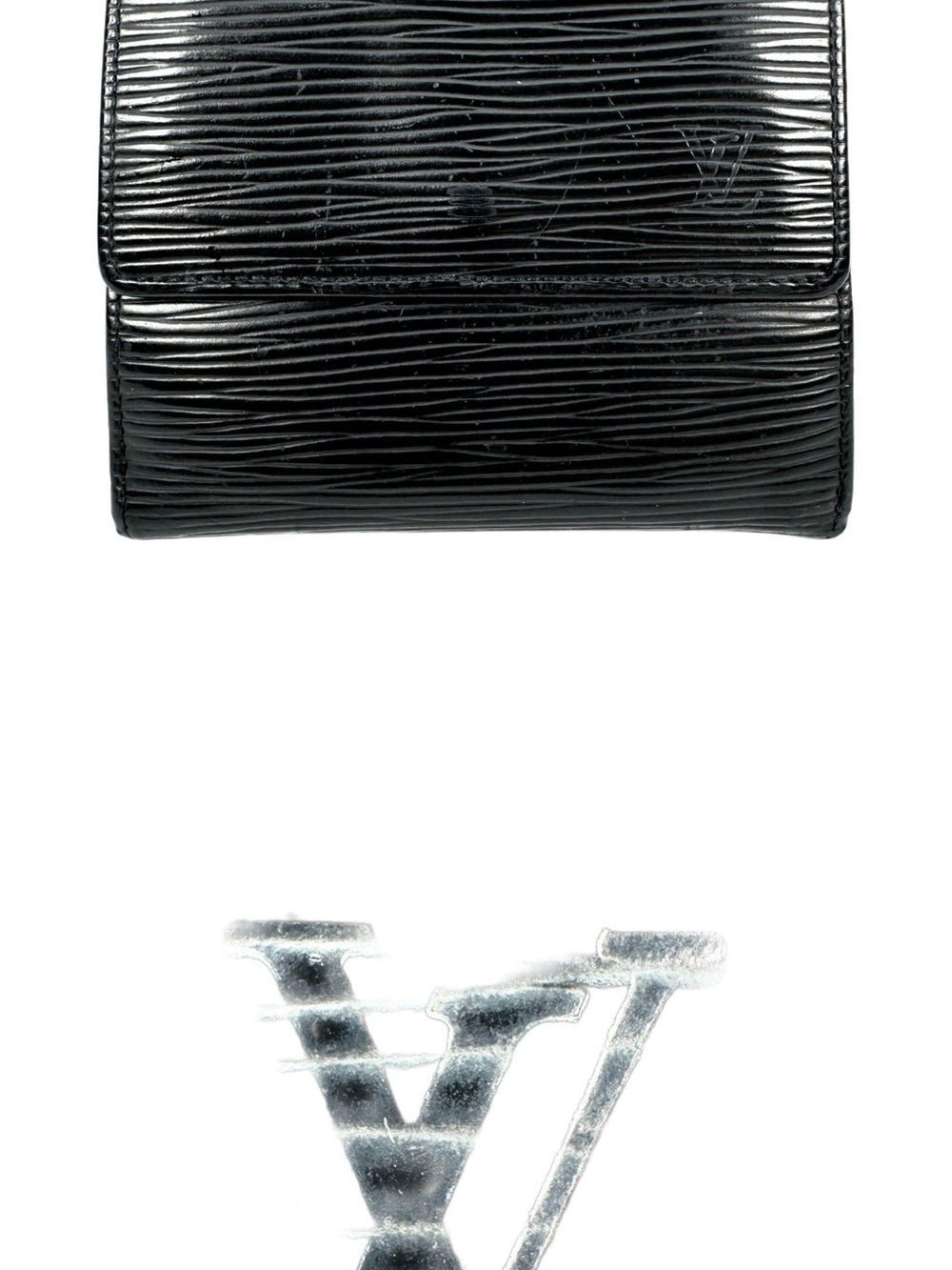 Louis Vuitton Black Epi Leather Compact Wallet with LV Motif - Picture 11 of 12